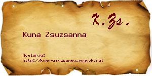 Kuna Zsuzsanna névjegykártya