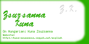 zsuzsanna kuna business card